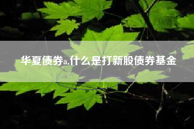 华夏债券a,什么是打新股债券基金