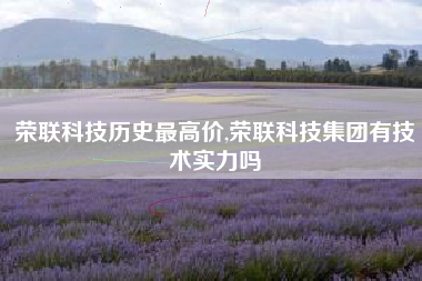 详细阅读:荣联科技历史最高价,荣联科技集团有技术实力吗 荣联科技历史最高价,荣联科技集团有技术实力吗