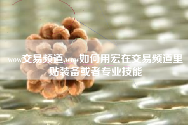 wow交易频道,wow如何用宏在交易频道里贴装备或者专业技能