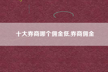 十大券商哪个佣金低,券商佣金