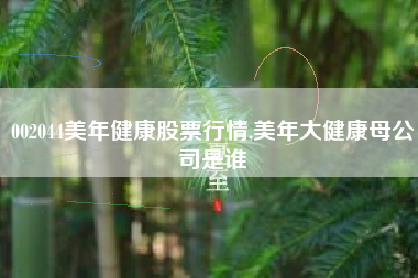 002044美年健康股票行情,美年大健康母公司是谁