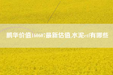 鹏华价值160607最新估值,水泥etf有哪些