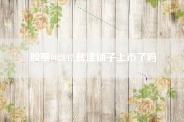 股票002847,盐津铺子上市了吗