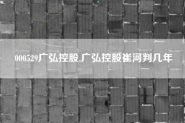 000529广弘控股,广弘控股崔河判几年