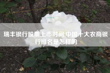 瑞丰银行股票上市时间,中国十大农商银行排名是怎样的
