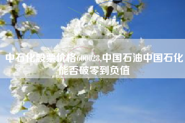 中石化股票价格600028,中国石油中国石化能否破零到负值