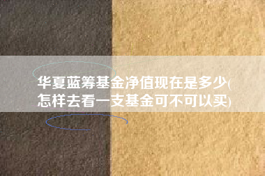 华夏蓝筹基金净值现在是多少(
怎样去看一支基金可不可以买)