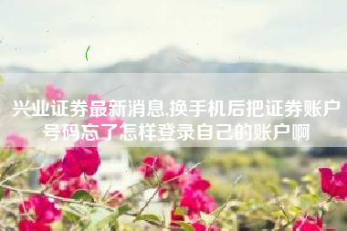 兴业证券最新消息,换手机后把证券账户号码忘了怎样登录自己的账户啊