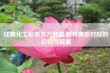 江南化工股票东方财富,都有哪些对应的公司与股票