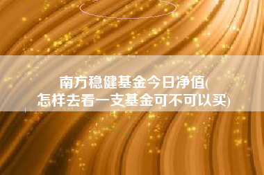 南方稳健基金今日净值(
怎样去看一支基金可不可以买)