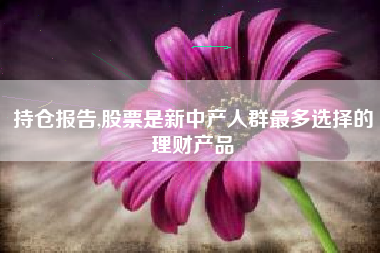 持仓报告,股票是新中产人群最多选择的理财产品