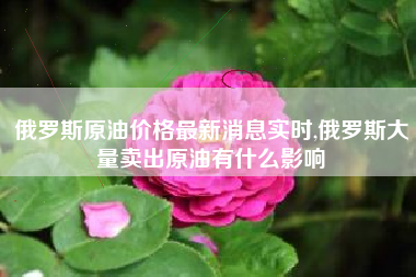 俄罗斯原油价格最新消息实时,俄罗斯大量卖出原油有什么影响