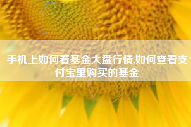 详细阅读:手机上如何看基金大盘行情,如何查看支付宝里购买的基金 手机上如何看基金大盘行情,如何查看支付宝里购买的基金