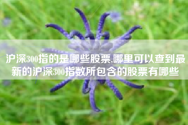 沪深300指的是哪些股票,哪里可以查到最新的沪深300指数所包含的股票有哪些