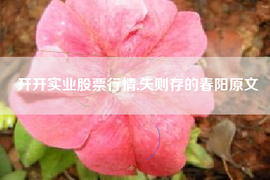 开开实业股票行情,失则存的春阳原文