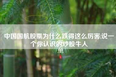 中国国航股票为什么跌得这么厉害,说一个你认识的炒股牛人