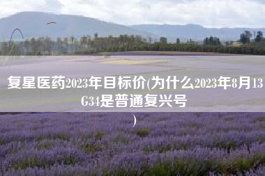 复星医药2023年目标价(为什么2023年8月13G34是普通复兴号
) 复星医药2023年目标价(为什么2023年8月13G34是普通复兴号
)