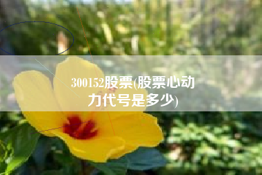 300152股票(股票心动
力代号是多少) 300152股票(股票心动
力代号是多少)