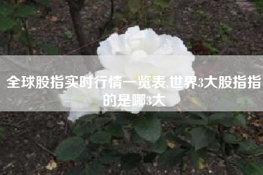 全球股指实时行情一览表,世界3大股指指的是哪3大