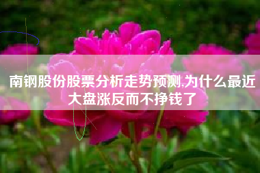 南钢股份股票分析走势预测,为什么最近大盘涨反而不挣钱了