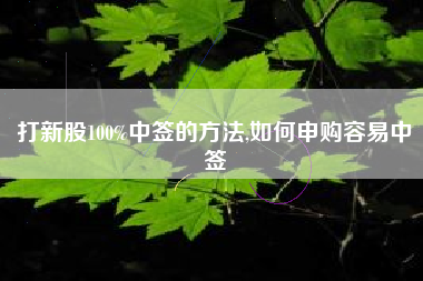 打新股100%中签的方法,如何申购容易中签