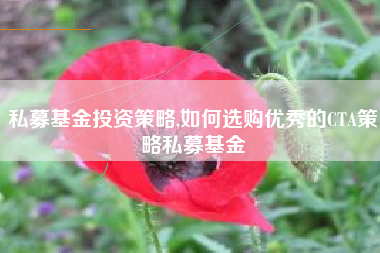 私募基金投资策略,如何选购优秀的CTA策略私募基金