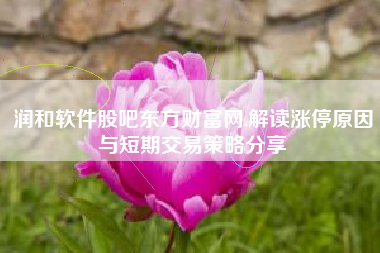 润和软件股吧东方财富网,解读涨停原因与短期交易策略分享