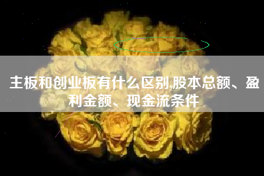 主板和创业板有什么区别,股本总额、盈利金额、现金流条件