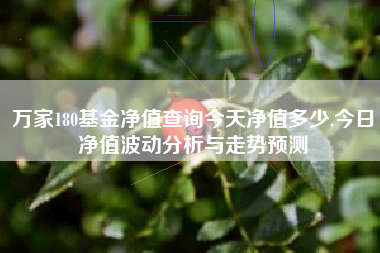 万家180基金净值查询今天净值多少,今日净值波动分析与走势预测