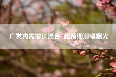 广发内需增长混合c,超预期涨幅曝光