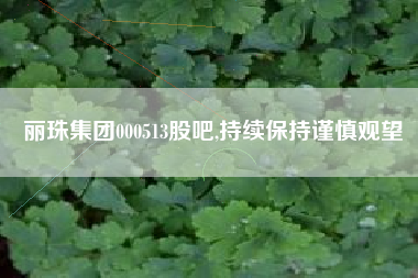 丽珠集团000513股吧,持续保持谨慎观望