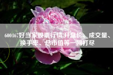 600467好当家股票行情,开盘价、成交量、换手率、总市值等一网打尽