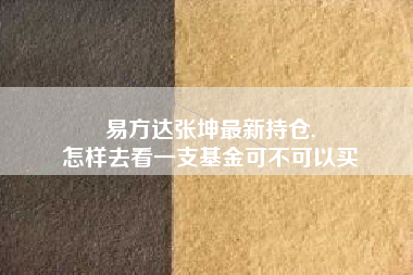 易方达张坤最新持仓,
怎样去看一支基金可不可以买