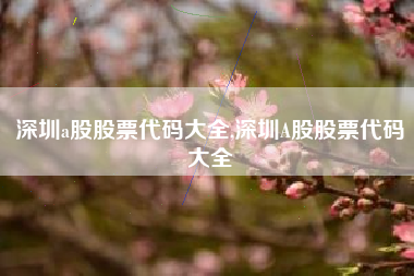 深圳a股股票代码大全,深圳A股股票代码大全