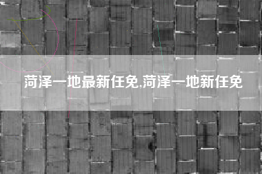 菏泽一地最新任免,菏泽一地新任免