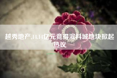 越秀地产,14.14亿元竞得滨科城地块掀起热议