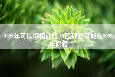 2022年可以摘帽的股,ST股那些可能在2022年摘帽