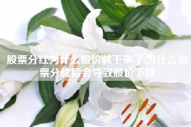 股票分红为什么股价就下来了,为什么股票分红后会导致股价下跌
