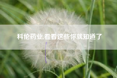 科伦药业,看看这些你就知道了