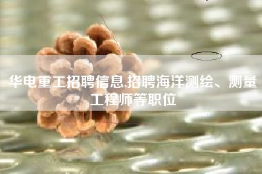 华电重工招聘信息,招聘海洋测绘、测量工程师等职位