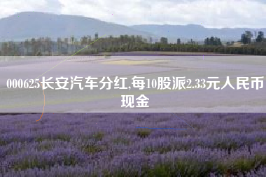 000625长安汽车分红,每10股派2.33元人民币现金