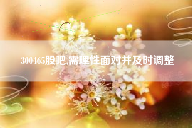 300465股吧,需理性面对并及时调整