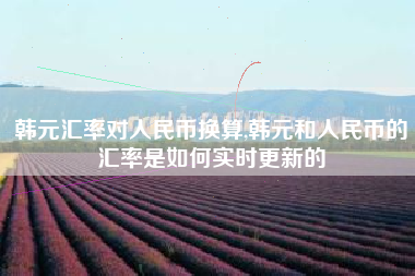 韩元汇率对人民币换算,韩元和人民币的汇率是如何实时更新的