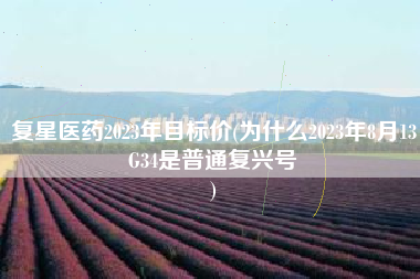 复星医药2023年目标价(为什么2023年8月13G34是普通复兴号
) 复星医药2023年目标价(为什么2023年8月13G34是普通复兴号
)