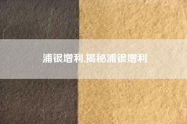 浦银增利,揭秘浦银增利