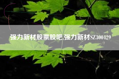 强力新材股票股吧,强力新材SZ300429