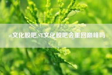 st文化股吧,ST文化股吧会重回巅峰吗
