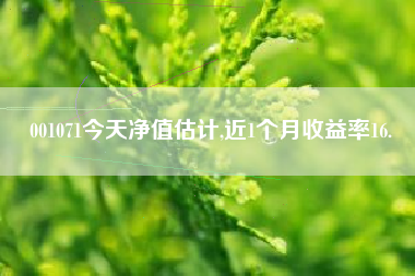 001071今天净值估计,近1个月收益率16.