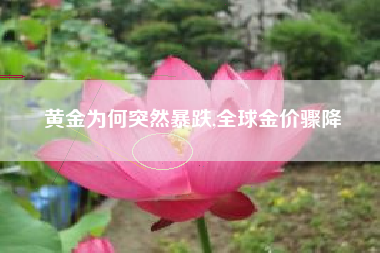 黄金为何突然暴跌,全球金价骤降