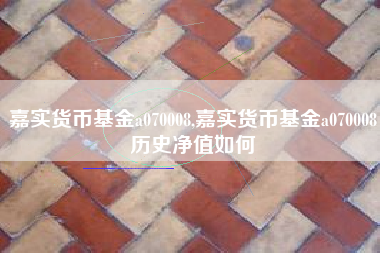 嘉实货币基金a070008,嘉实货币基金a070008历史净值如何